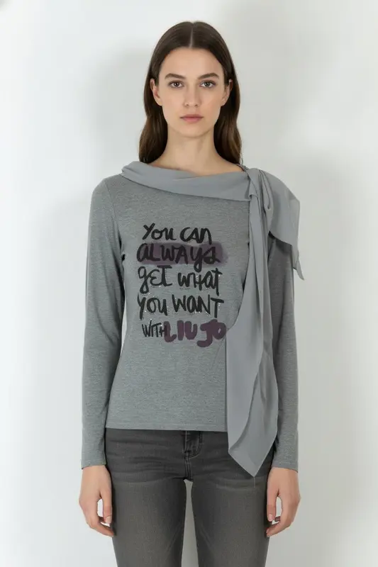 T-shirt Manches Longues Gris - Taille L/40