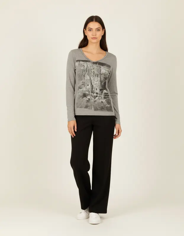 T-shirt manches longues gris - Taille M/38