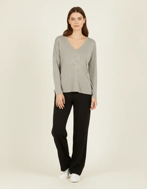 T-shirt manches longues gris - Taille XS/34