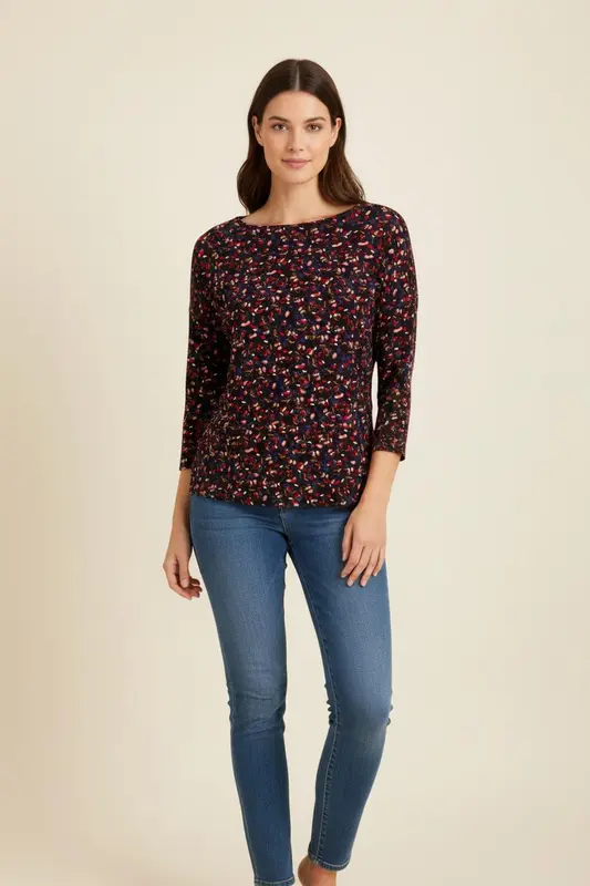 T-shirt manches longues multicolore - Taille XS/34