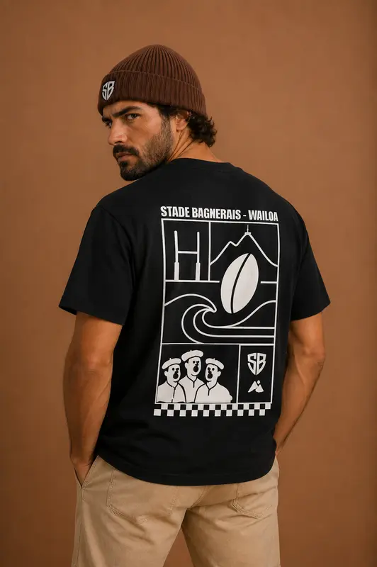 T-shirt oversize Capsule noir Stade B.