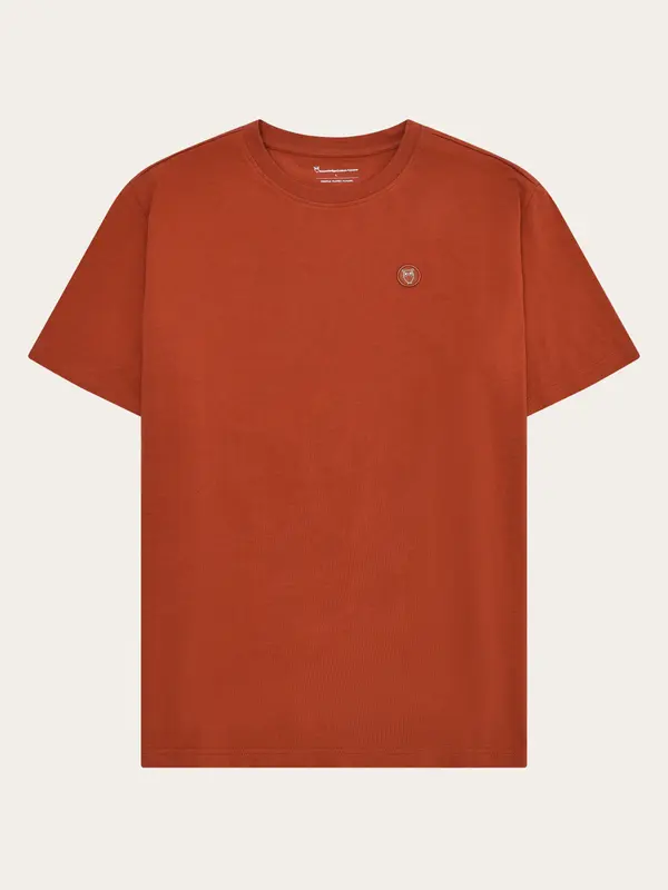 T-shirt régular fit avec badge - Burnt Brick
