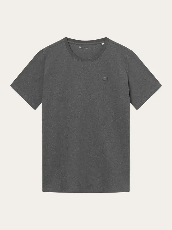T-shirt régular fit avec badge - Dark Grey Melange