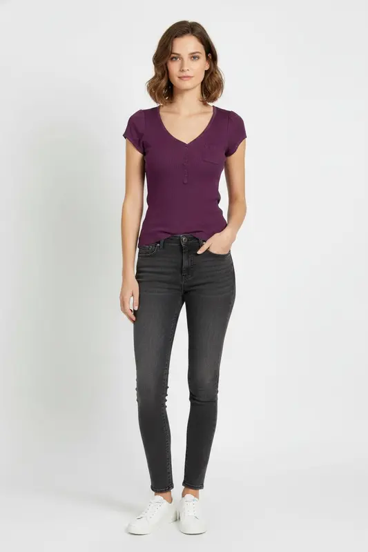 T-shirt Violet - Taille XS/34