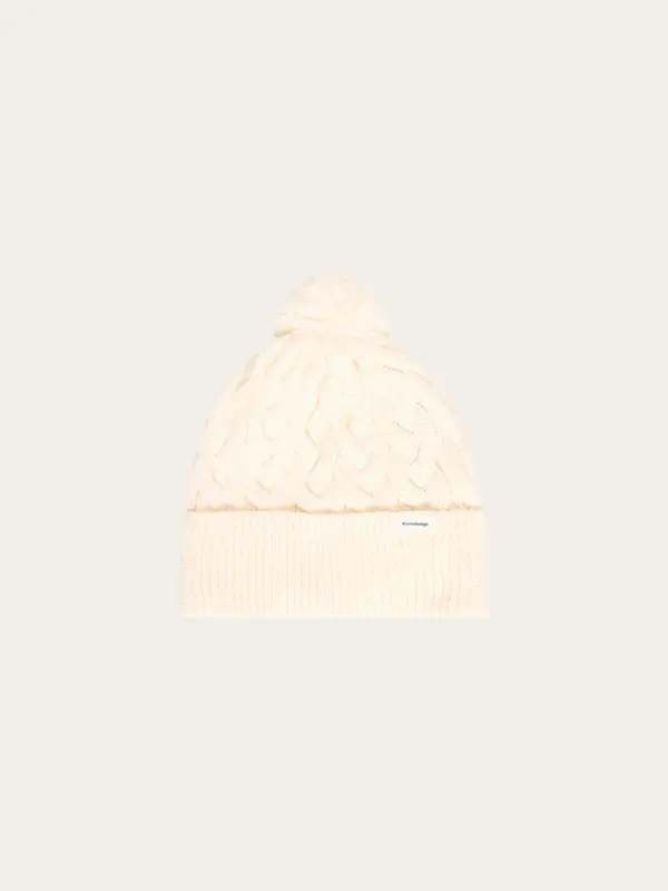 Tassel cable beanie - Egret