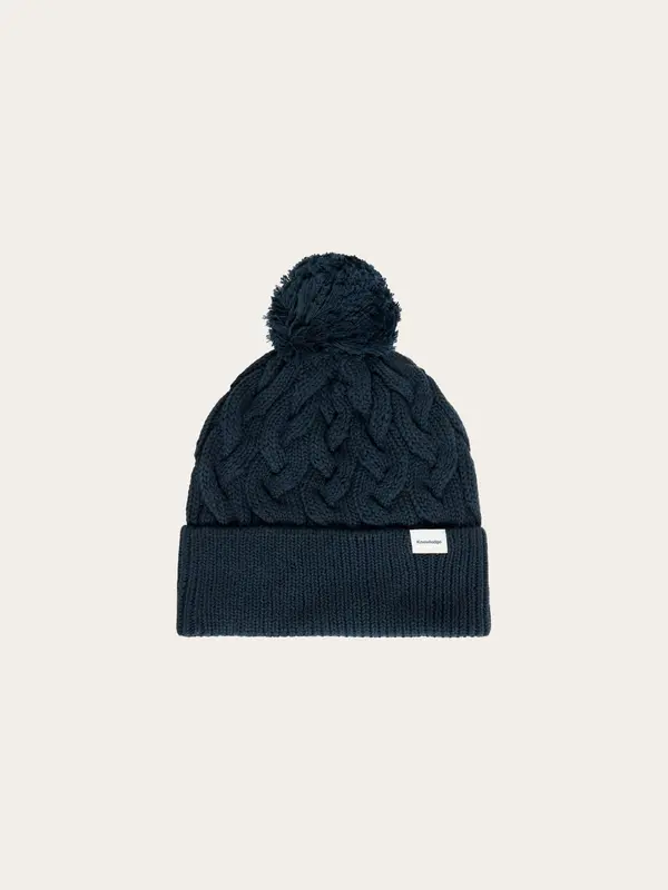Tassel cable beanie - Total Eclipse