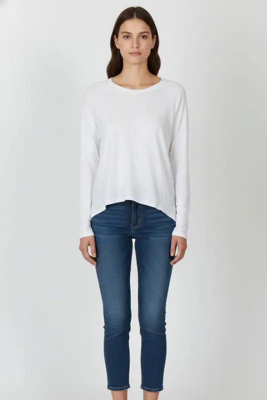 Tee-shirt à Manches Longues Blanc - Taille S/36