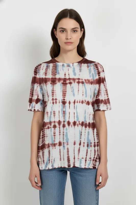 Tee-shirt Blanc Bordeaux et Bleu - Taille T.U.