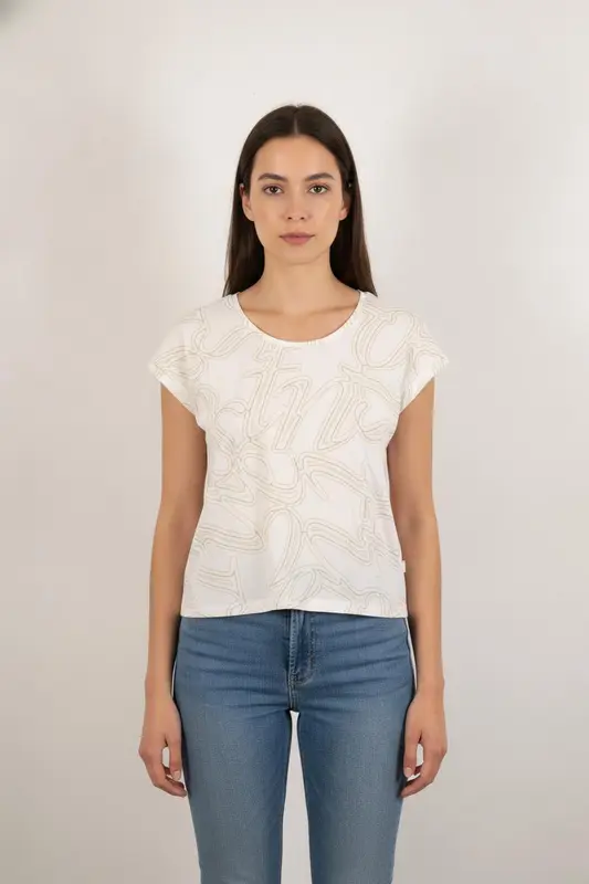 Tee-shirt Blanc et Jaune - Taille XS/34