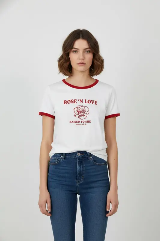 Tee-shirt Blanc et Rouge - Taille XL/42