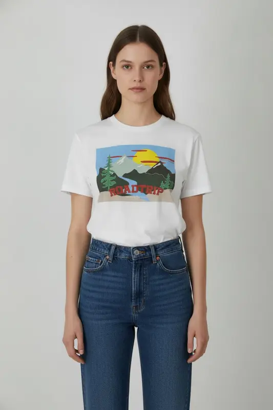 Tee-shirt Blanc multicolore - Taille L/40