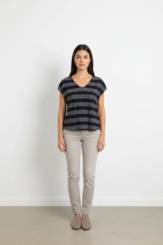 Tee-shirt Bleu et Blanc - Taille XS/34