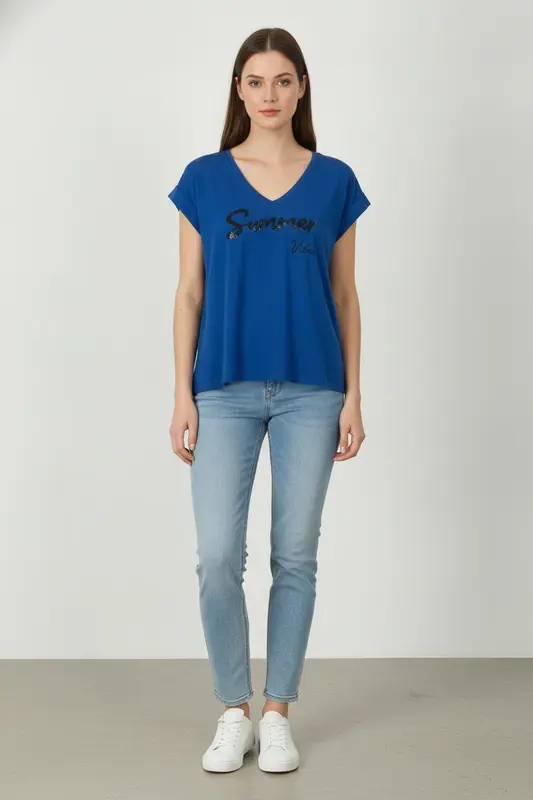 Tee-shirt Bleu - Taille XL/42 - imparfaites