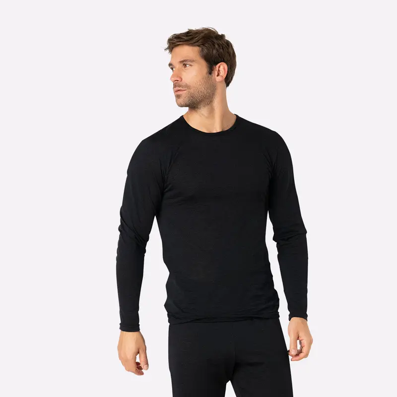 Tee-shirt col rond manches longues homme Ligne Chaude Mérinos Eminence