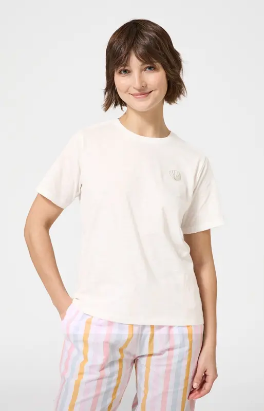 Tee-shirt en jersey de coton léger - Coquillage