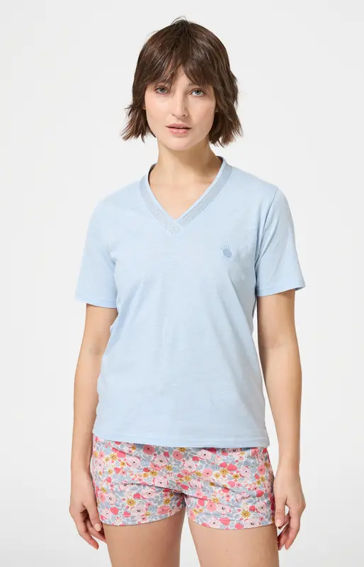 Tee-shirt en jersey de coton léger - Soleil
