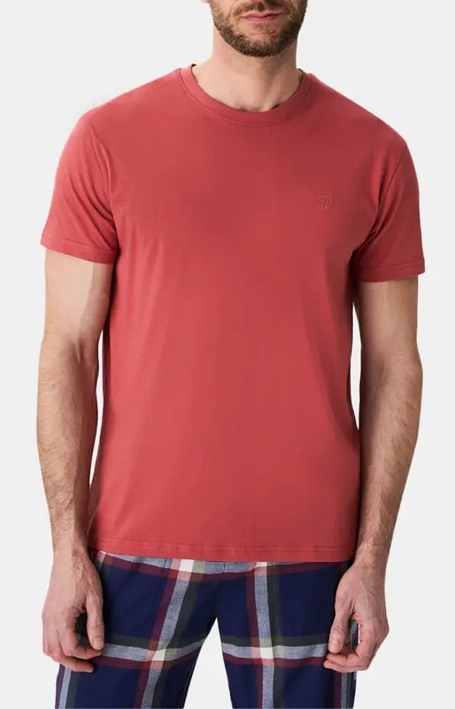 Tee-shirt en jersey de coton léger - Terracotta