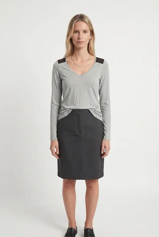 Tee-shirt gris et noir - Taille M/38