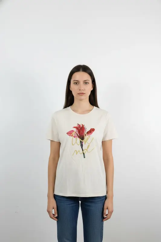 Tee-shirt Manche Courte Beige - Taille T.U.