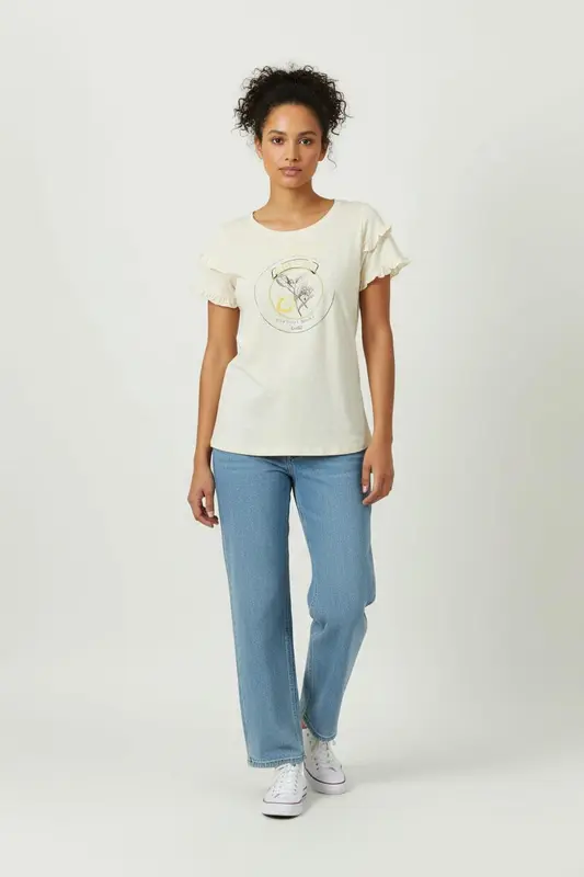Tee-shirt Manches Courtes Jaune - Taille XS/34