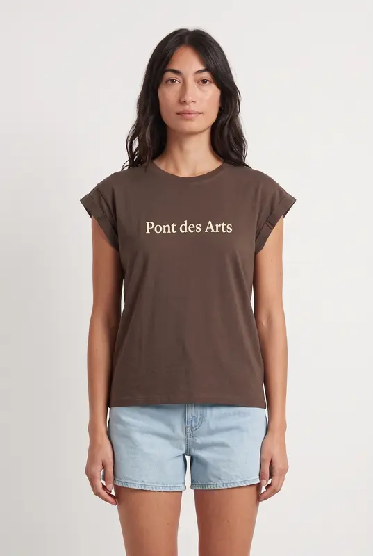 Tee-shirt Manches Courtes Marron - Taille S/36