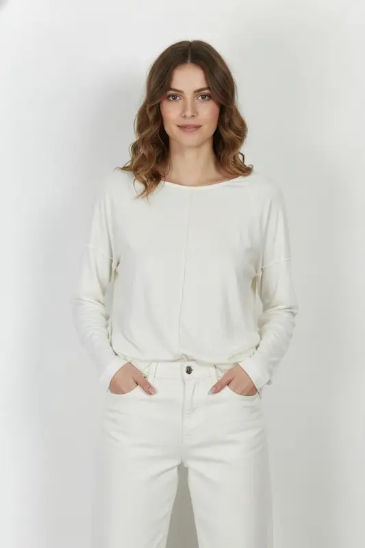 Tee-shirt Manches Longues Blanc - Taille S/36 - imparfaites