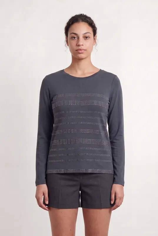 Tee-shirt Manches Longues Bleu - Taille L/40