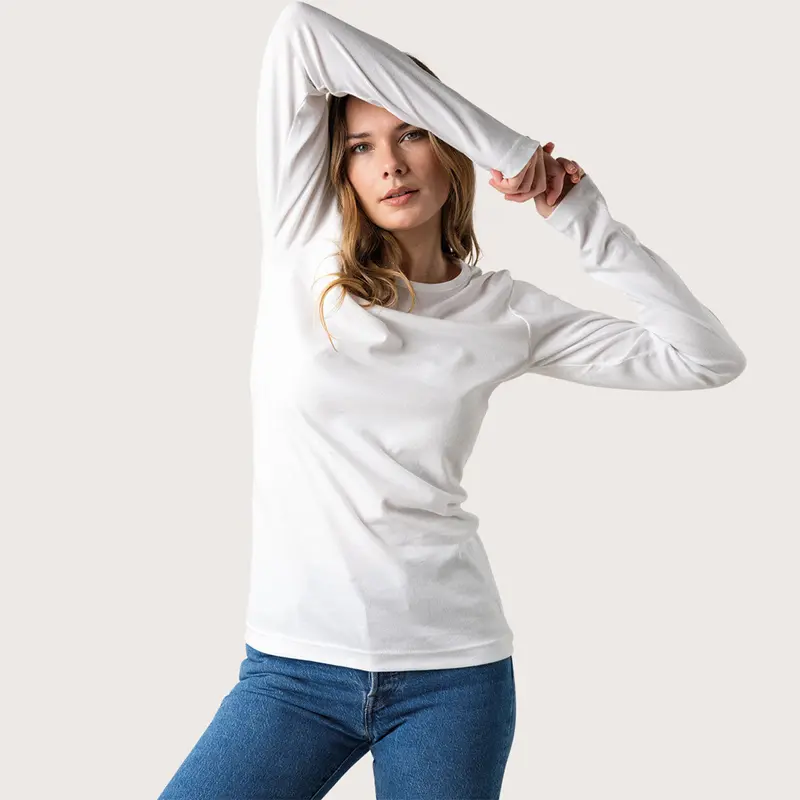 Tee-shirt manches longues col rond Pur coton premium unisexe Eminence