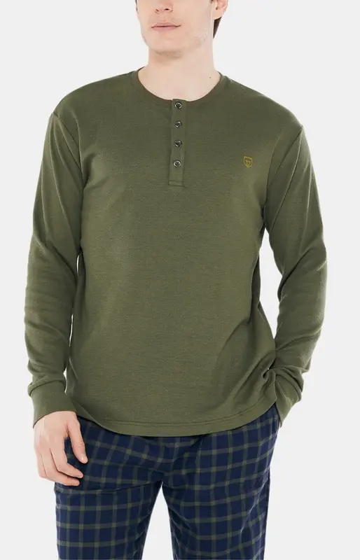 Tee-shirt manches Longues Coton - Kaki