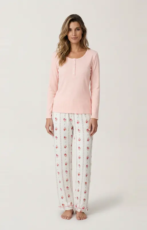 Tee-shirt manches longues en jersey de coton et modal - Magnolia