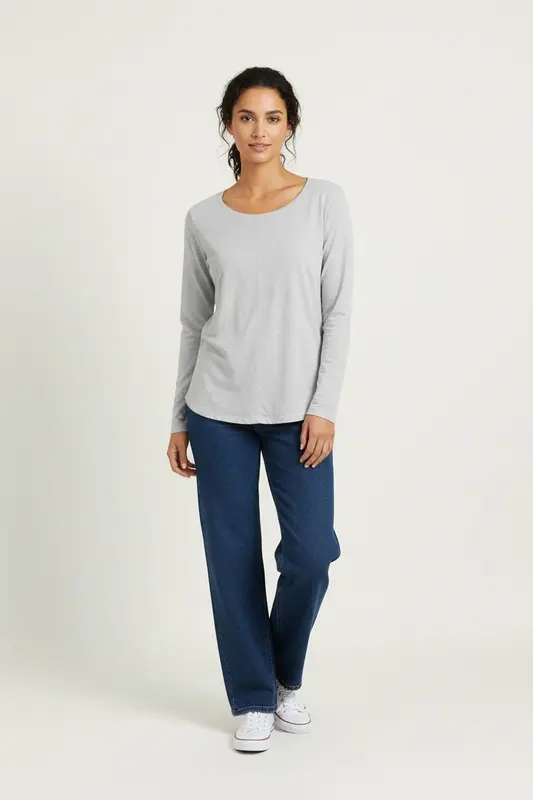 Tee-shirt Manches Longues Gris - Taille M/38