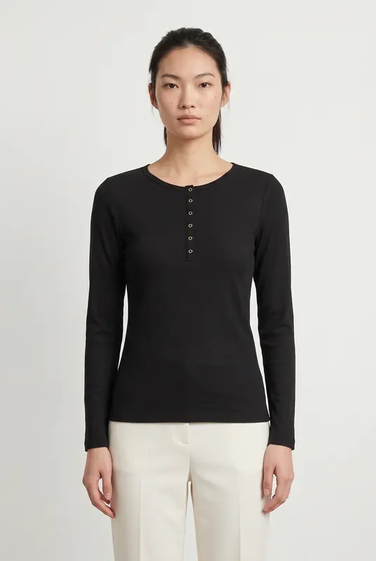 Tee-shirt manches longues noir - Taille XS/34
