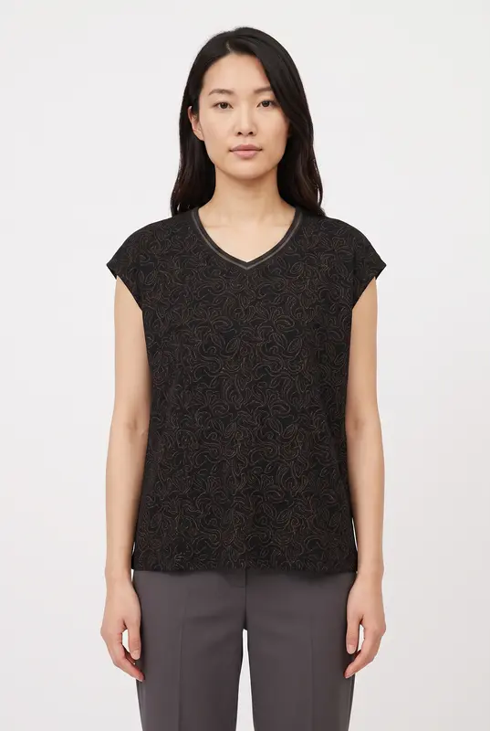 Tee-shirt Noir et Doré - Taille L/40