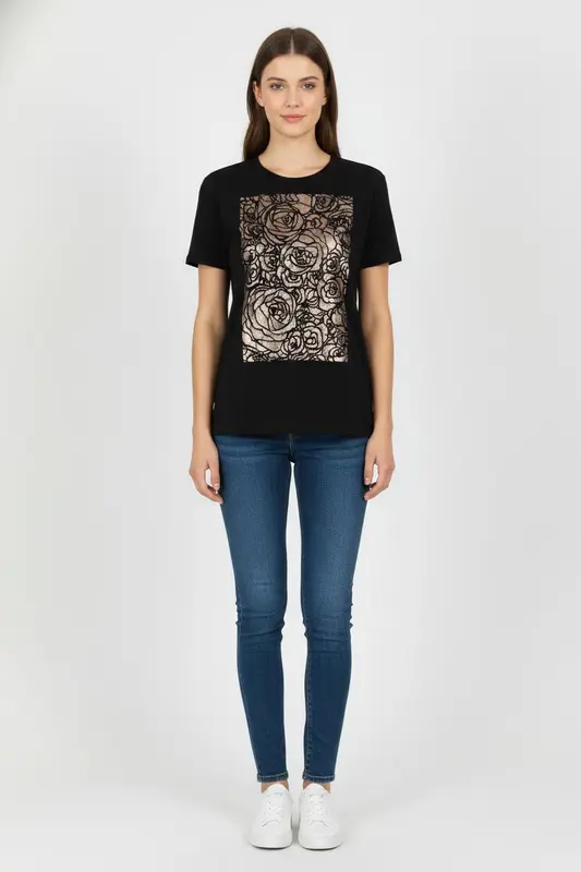 Tee-shirt Noir et Doré - Taille M/38