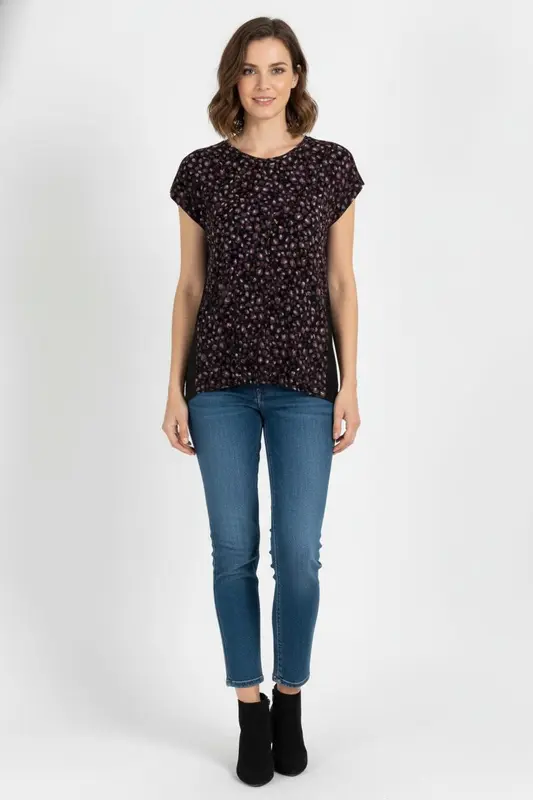 Tee-shirt Noir et Violet - Taille XS/34
