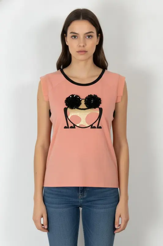 Tee-shirt Orange et Noir - Taille XL/42