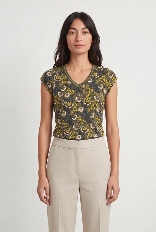 Tee-shirt Vert et Jaune - Taille S/36