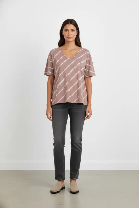 Tee-shirt Violet et Blanc - Taille L/40