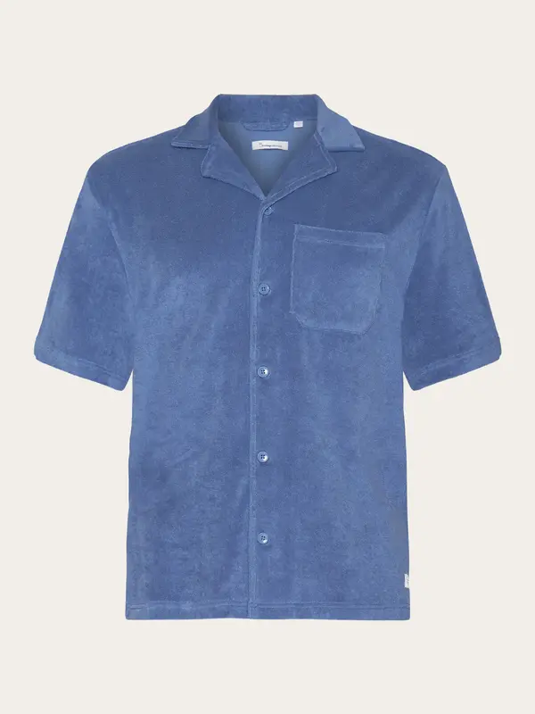 Terry loose short sleeve shirt - Moonlight Blue