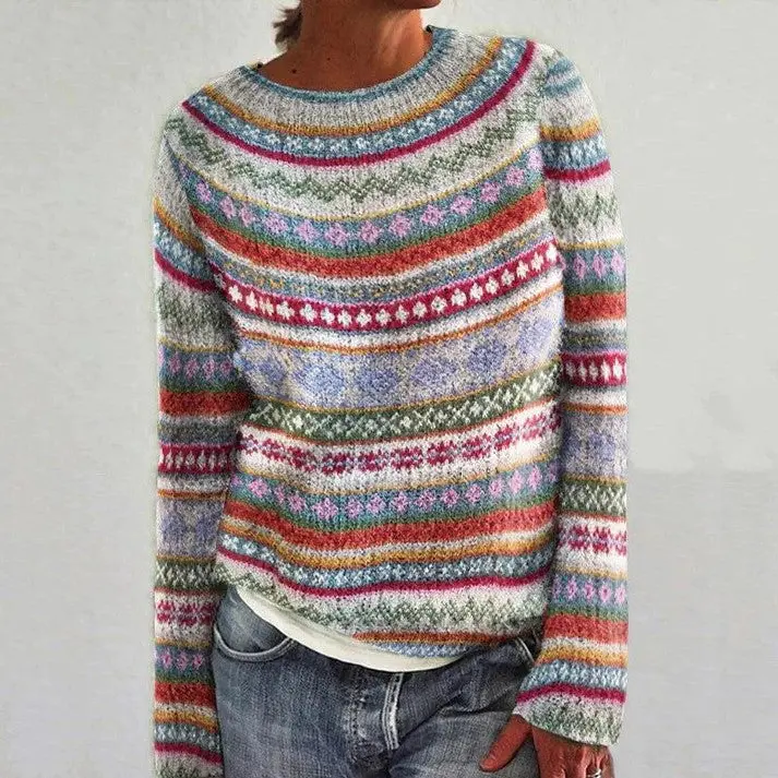 Thea - Pull décontracté motif géométrique