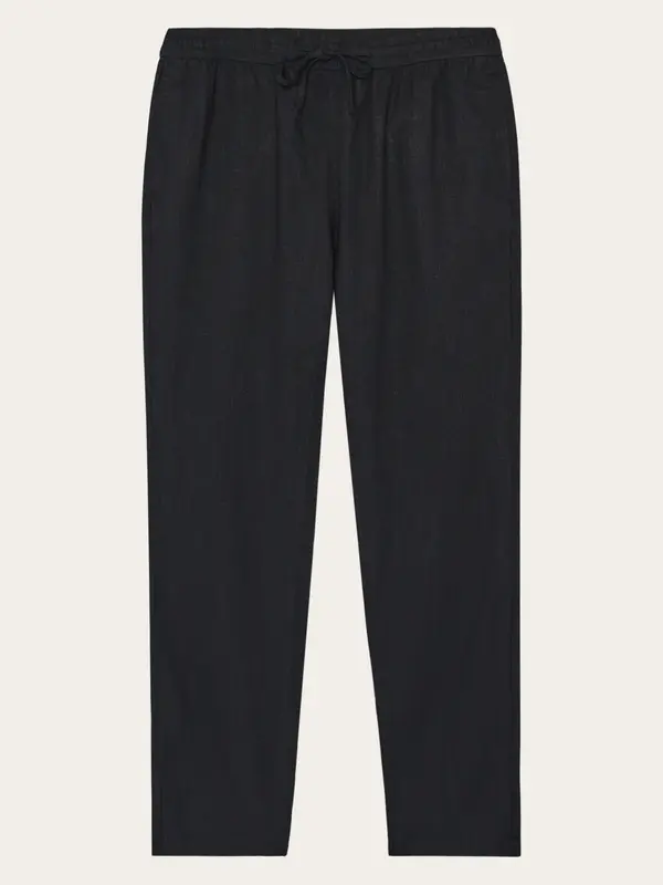 Tim tapered linen blend pants - Black Jet