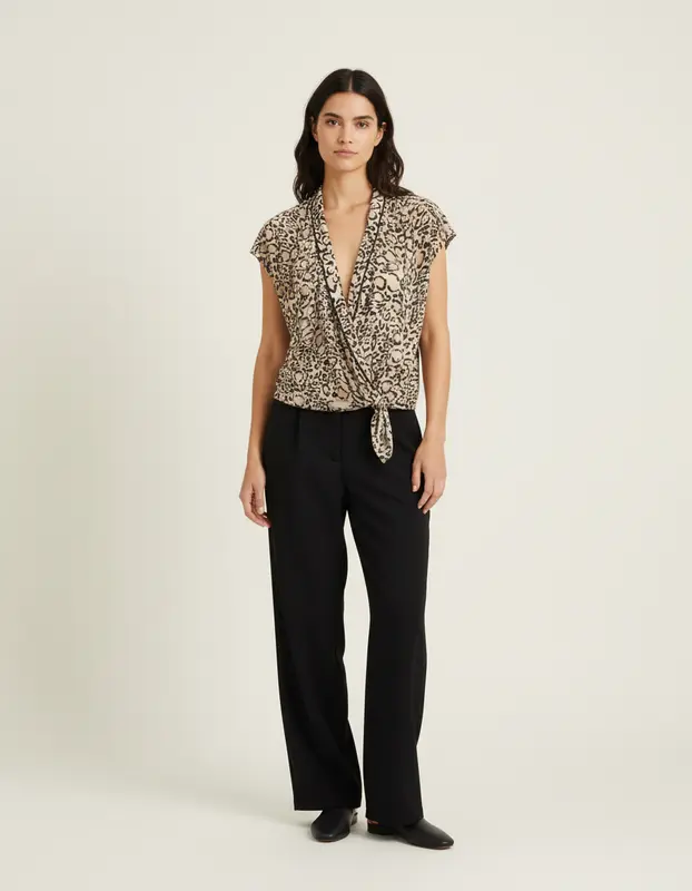 Top à motifs léopard - Taille S/36