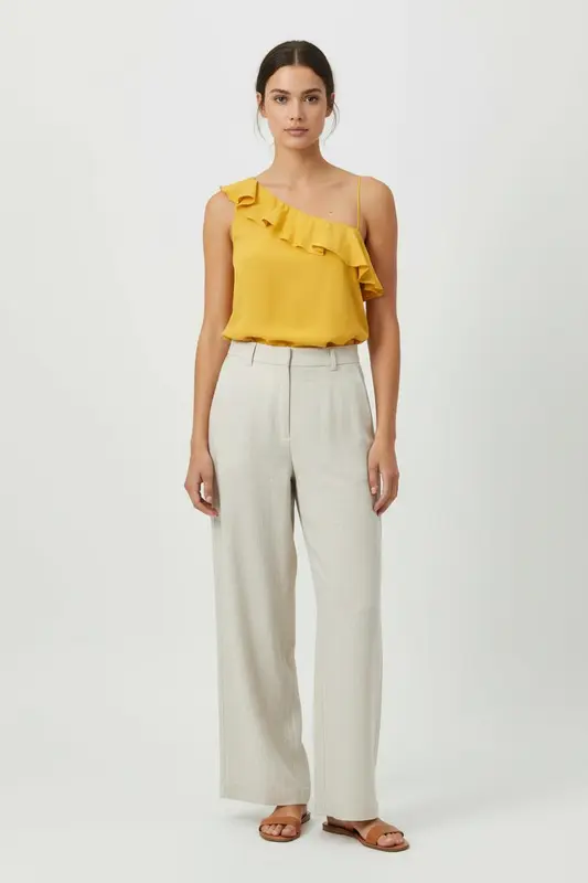 Top Asymétrique Jaune - Taille S/36