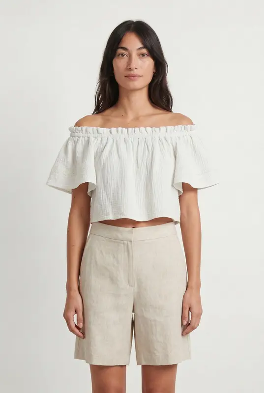Top Bardot Blanc - Taille M/38
