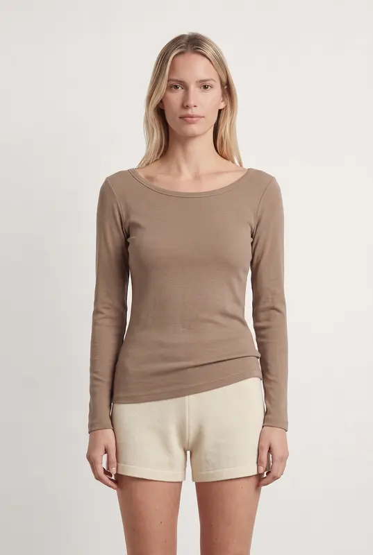 Top Manches Longues Beige - Taille XS/34