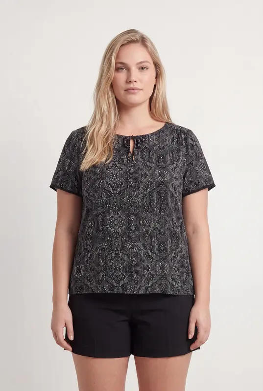 Top noir à motif - Taille XXL/44