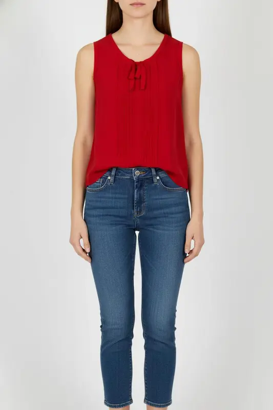 Top Sans Manches Rouge - Taille M/38