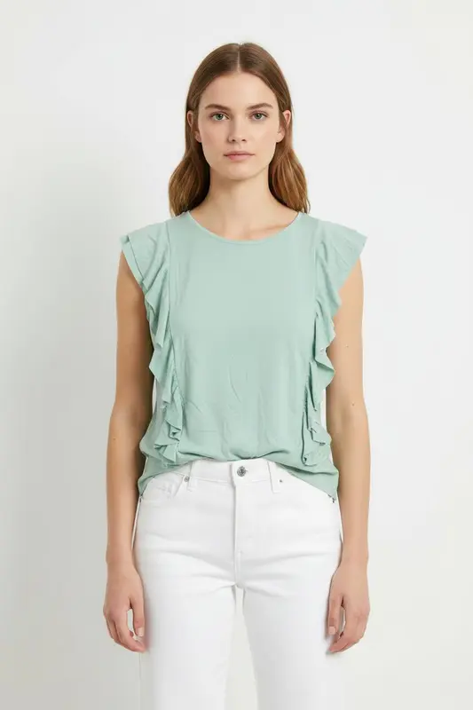 Top Volants Vert - Taille S/36