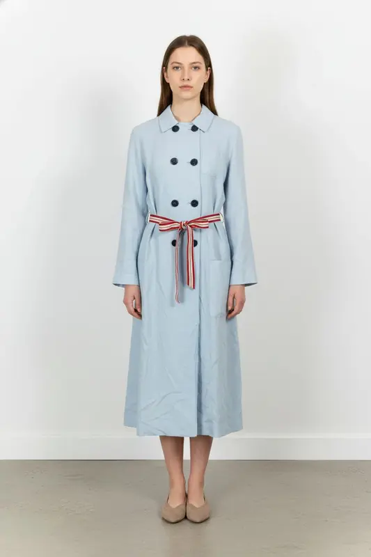 Trench Bleu clair et Rouge - Taille S/36
