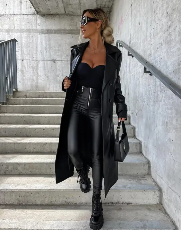 Trench-coat intemporel à boutonnage complet